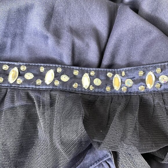 Sequin Hearts Navy Blue 2 Piece Lace Sequin Tulle Homecoming Dress Set Sz 13 - Picture 7 of 10